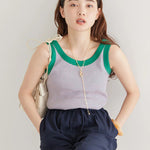 Yoshiaki Multi boder tank top untuk wanita - Bobo Tokyo