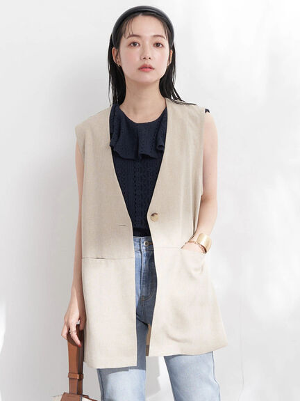 Rompi Wanita kekinian Noriko Line Sleeveless Vest