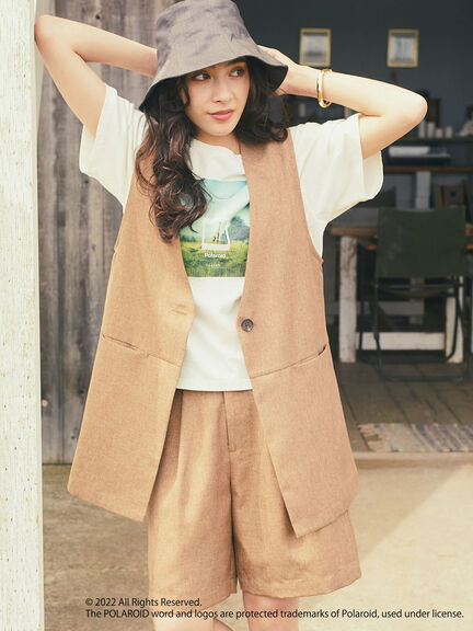 Rompi Wanita kekinian Noriko Line Sleeveless Vest