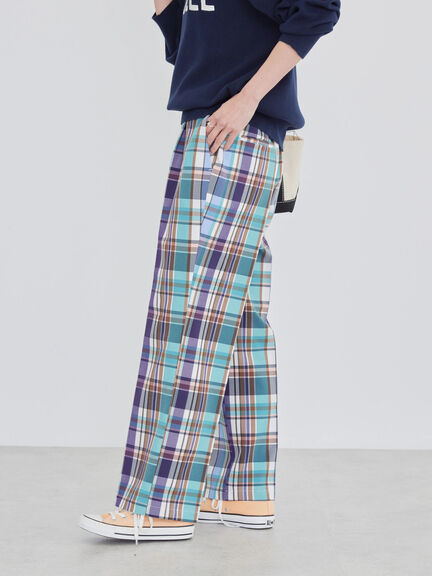 Celana Motif Kotak Jenner Check Straight Pants Bobo Tokyo