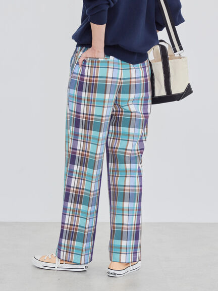 Jenner Check Straight Pants