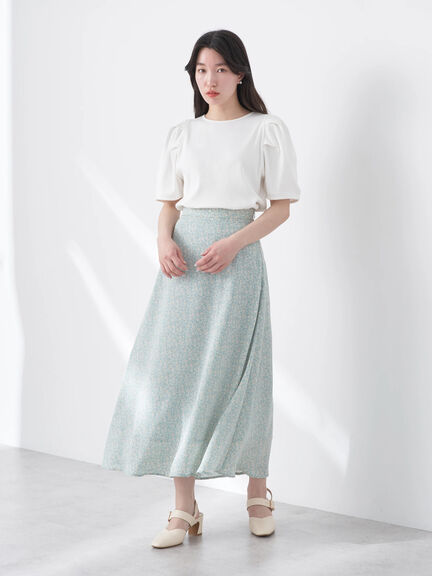 Hanano Flower Print Flared Skirt