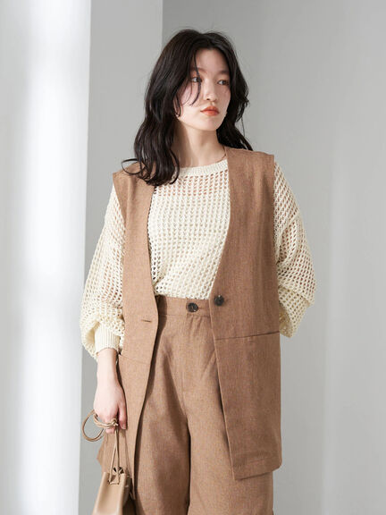 Rompi Wanita kekinian Noriko Line Sleeveless Vest