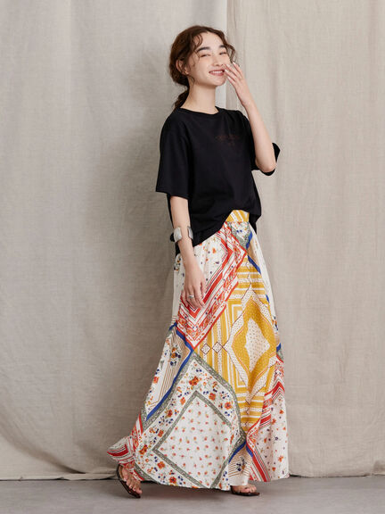 Rok etnik Boja Paneled Skirt