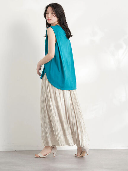 sleevsless tops Iwaki Sleeveless Tuck Cut Pullover