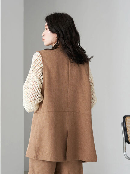 Rompi Wanita kekinian Noriko Line Sleeveless Vest