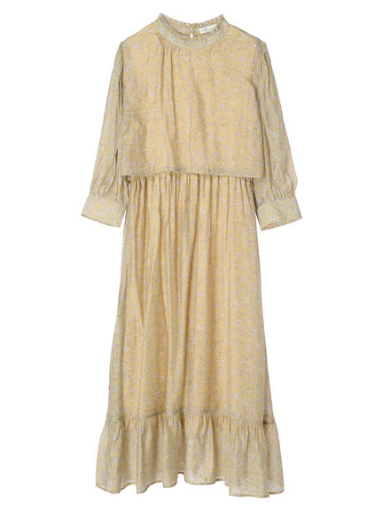 Inazawa Stand Frill Print Dress