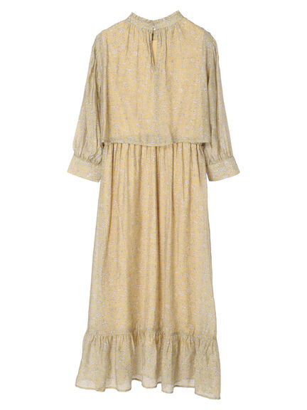 Inazawa Stand Frill Print Dress