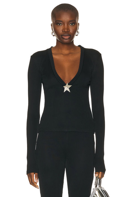 Star Stud Long Sleeve Top