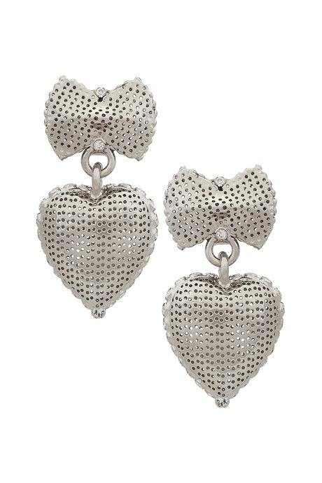 Heart Pendant Pearl Earrings