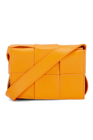 Bottega Veneta Orange Small Cassette Bag 7003 Tangerine/Gold