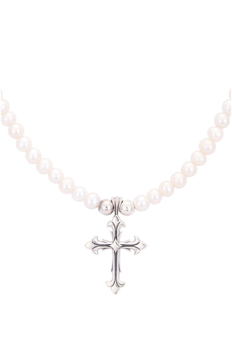 Pearl Necklace With Fleury Cross