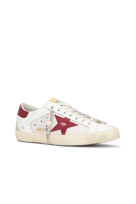 Super Star Sneaker In Cream, Red, White & Beige