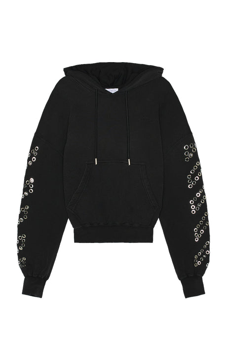 Eyelet Diags Over Hoodie