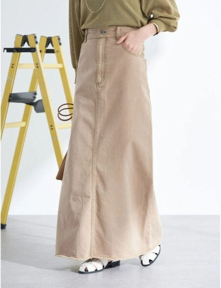 Body Slit Denim Skirt