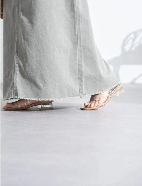 Body Slit Denim Skirt