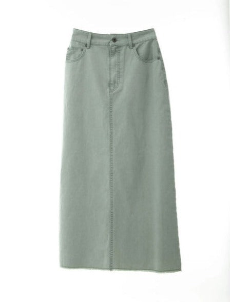 Body Slit Denim Skirt