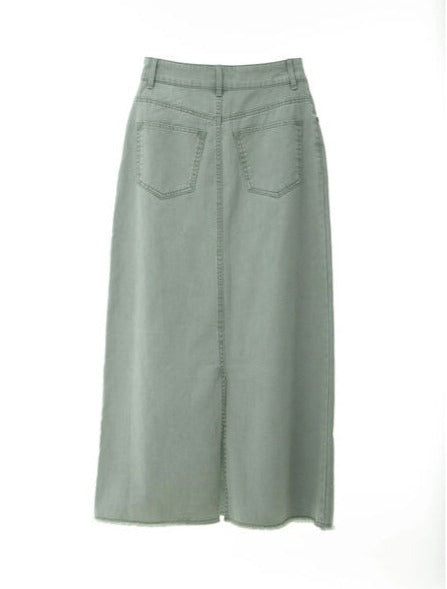 Body Slit Denim Skirt