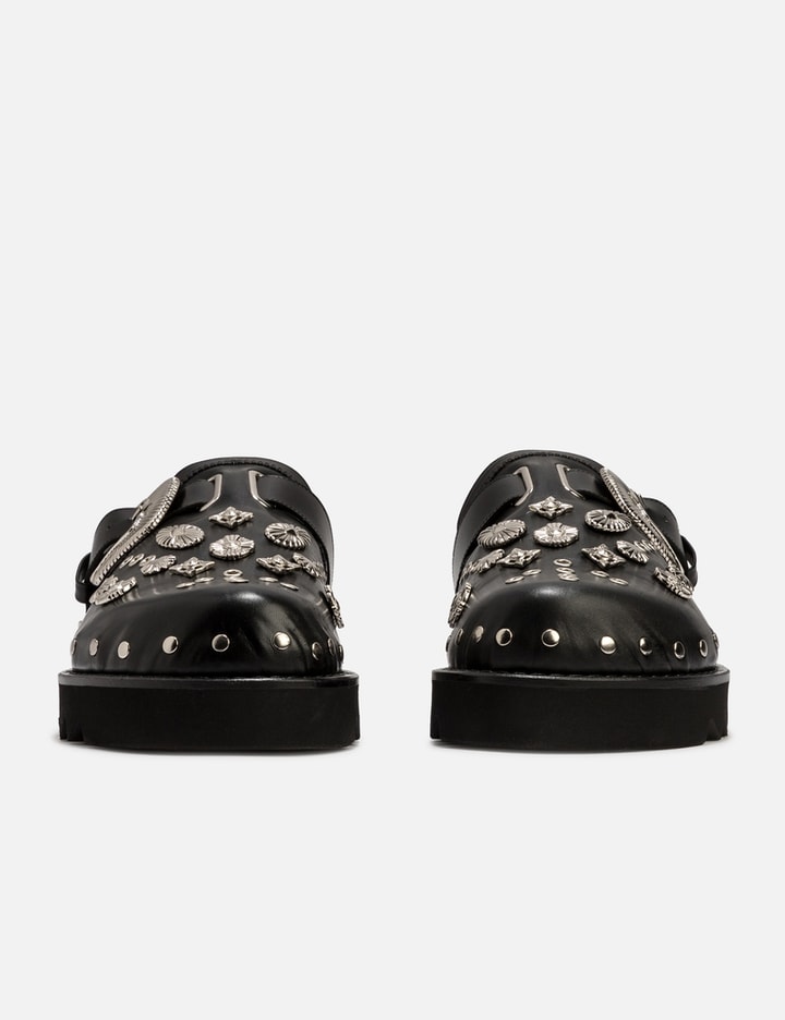 Studded Leather Slip-on Boots