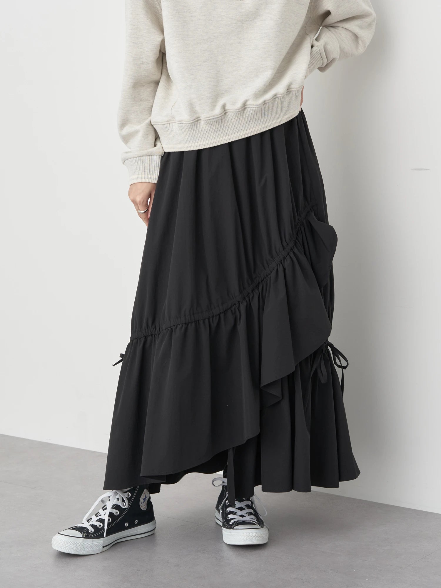 Fusae Asymmetric Gathered Skirt