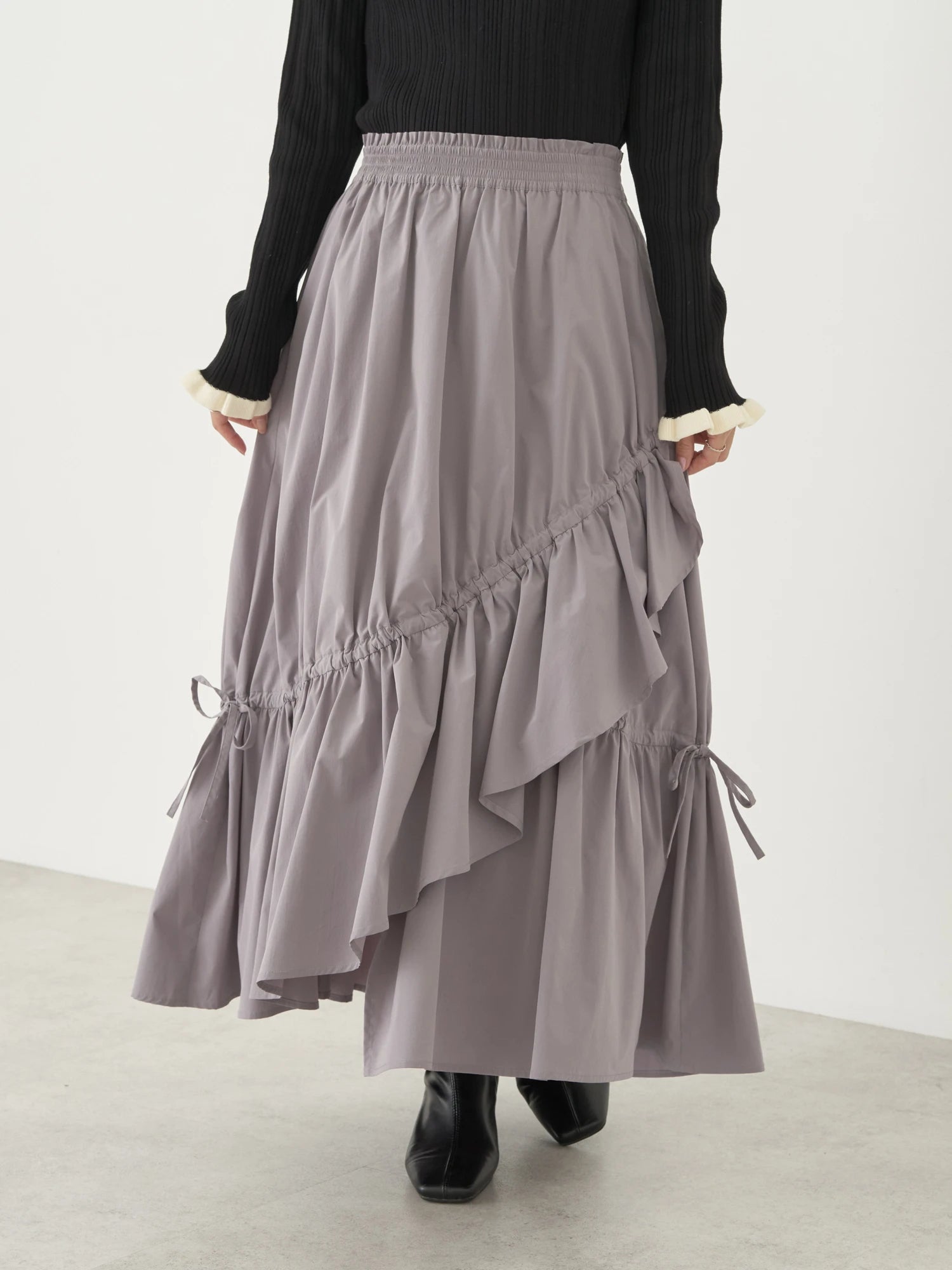 Fusae Asymmetric Gathered Skirt