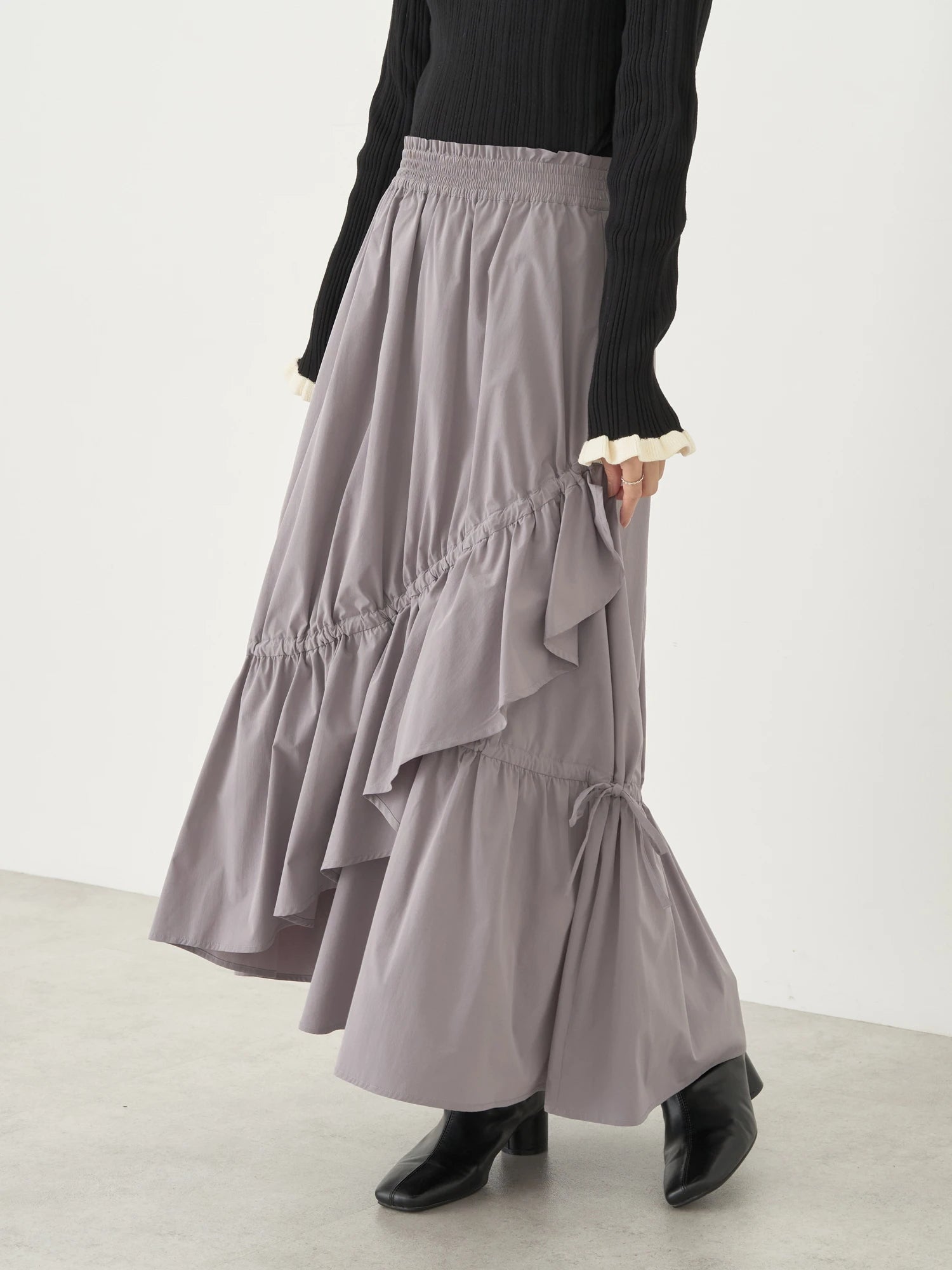 Fusae Asymmetric Gathered Skirt