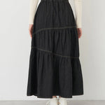 Fuyuka Denim Asymmetric Tiered Skirt - Earth, Music & Ecology