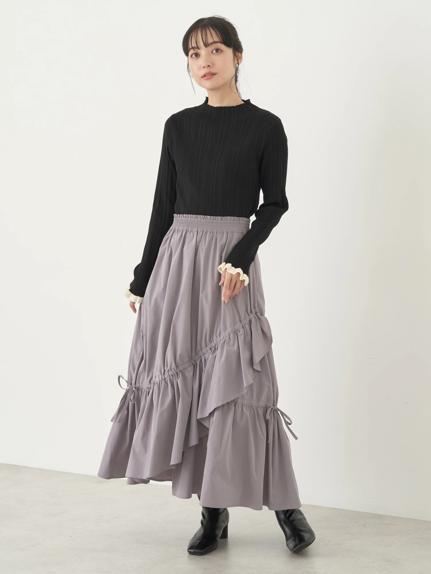 Fusae Asymmetric Gathered Skirt