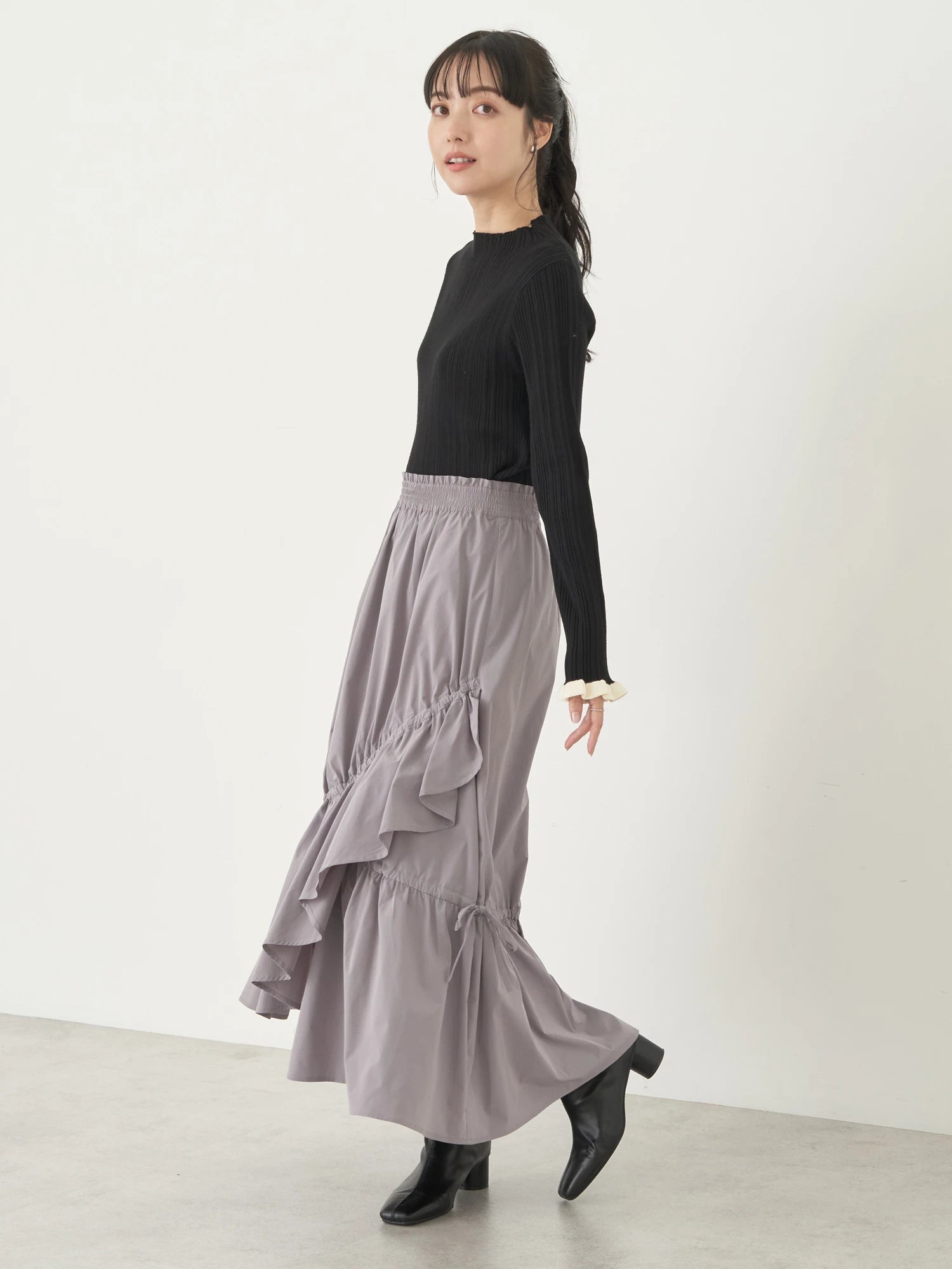 Fusae Asymmetric Gathered Skirt