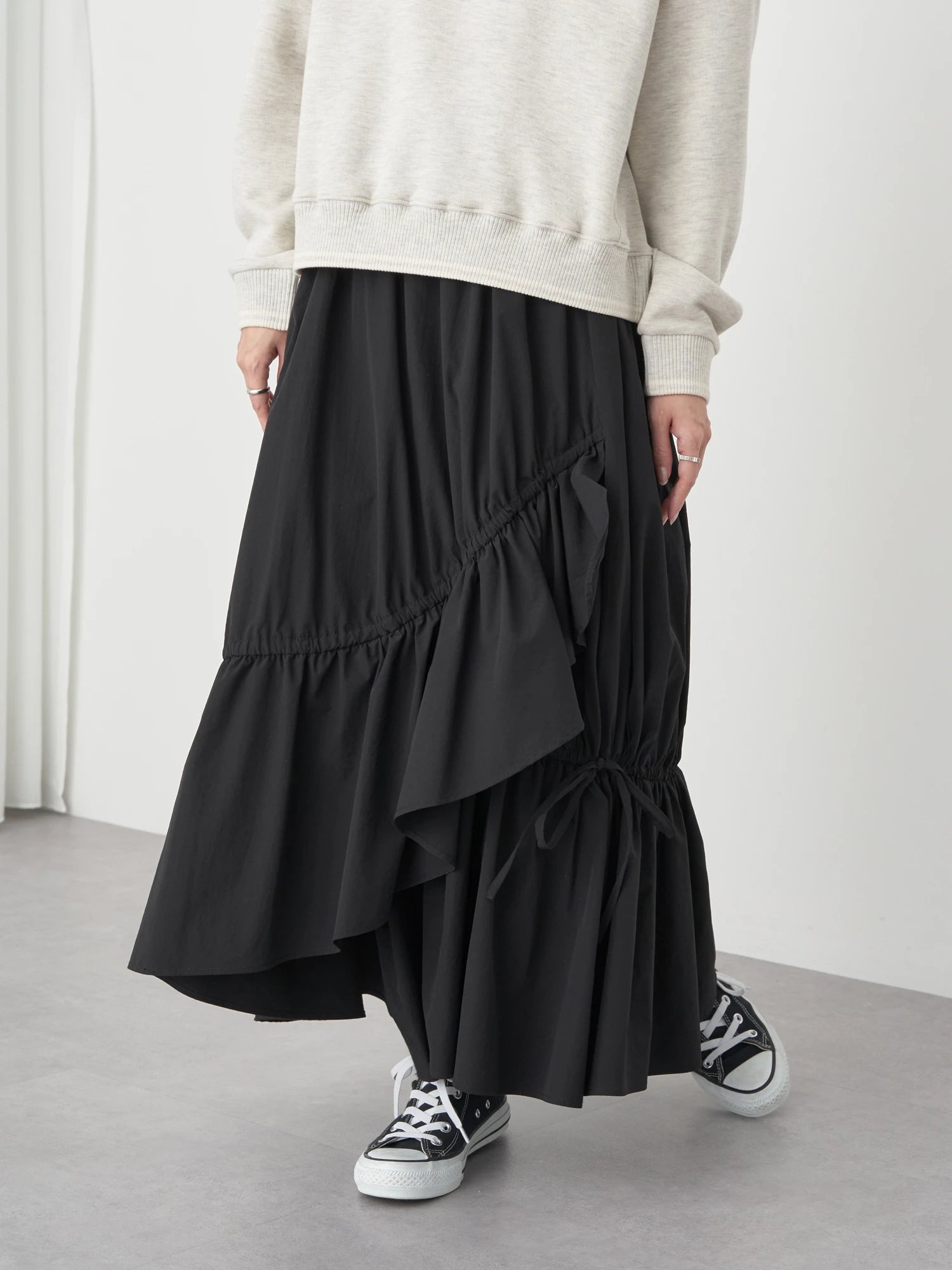 Fusae Asymmetric Gathered Skirt