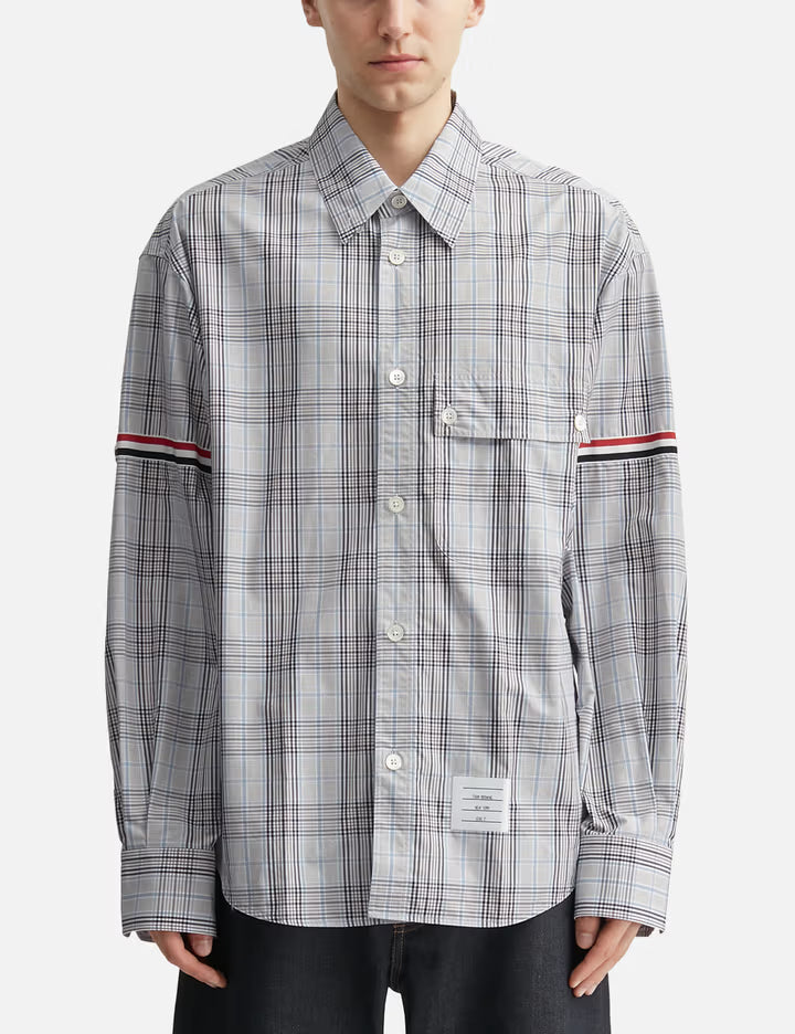 Plaid Check Poplin Armband Oversized Shirt