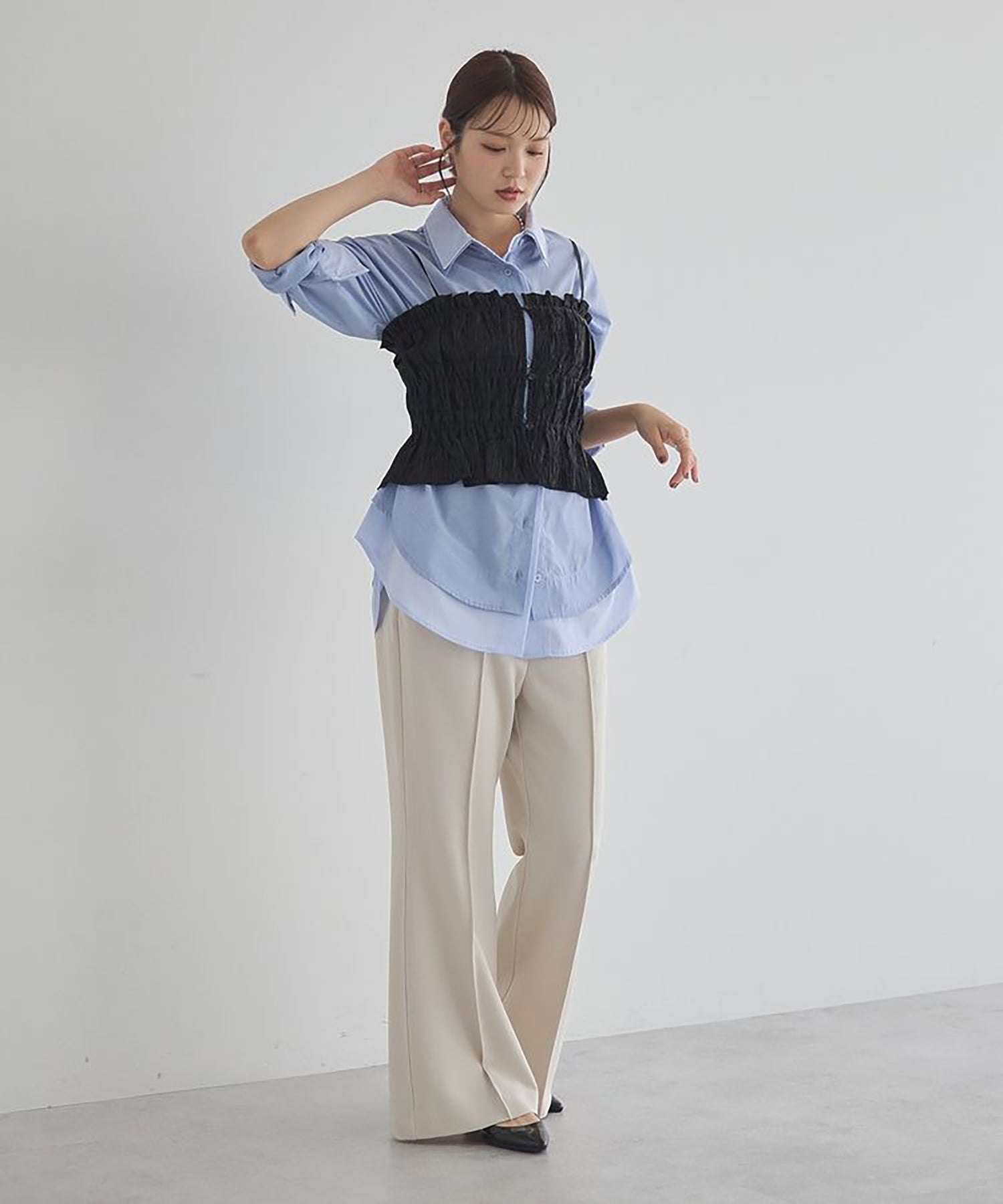 Sora Layered Striped Shirt