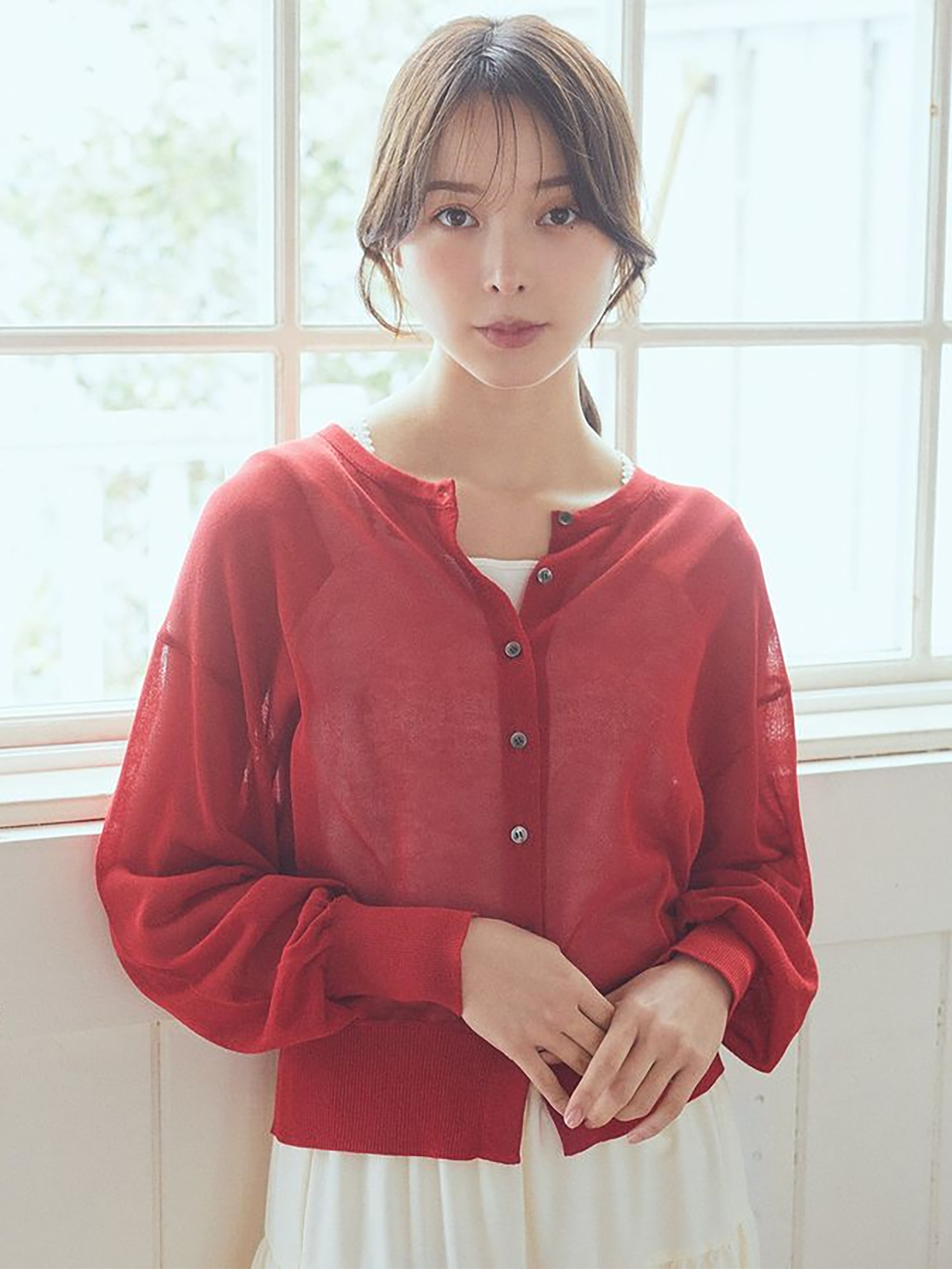 Kuchinashi Sheer Knit Cardigan