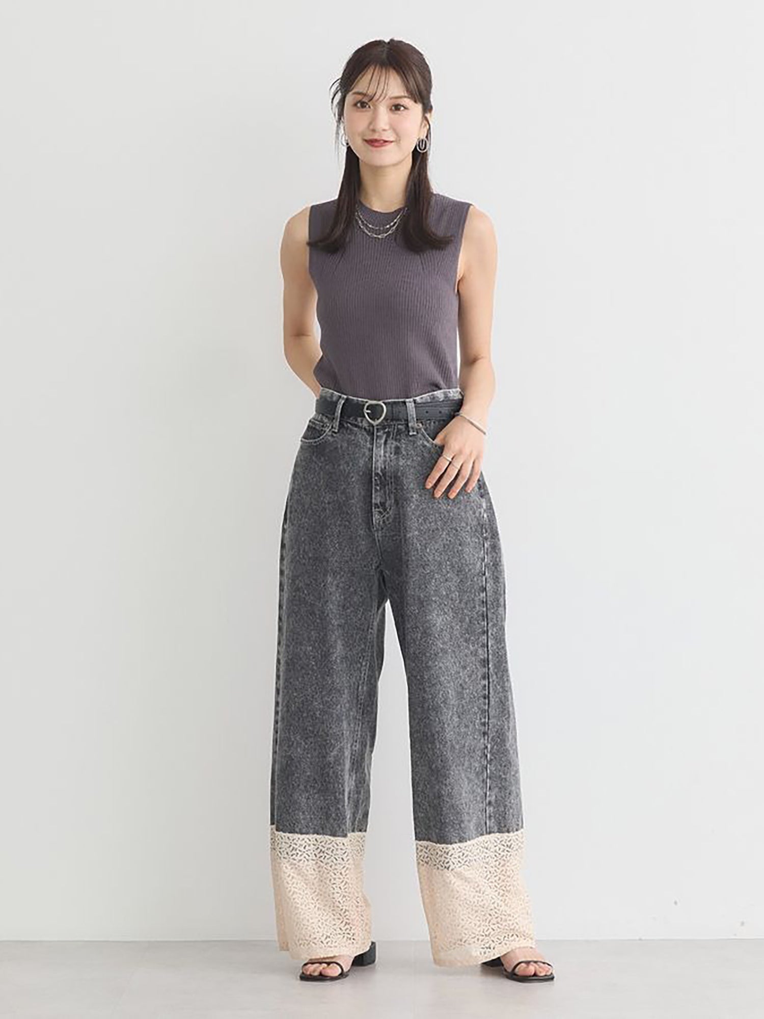 Resu Denim Pants With Lace