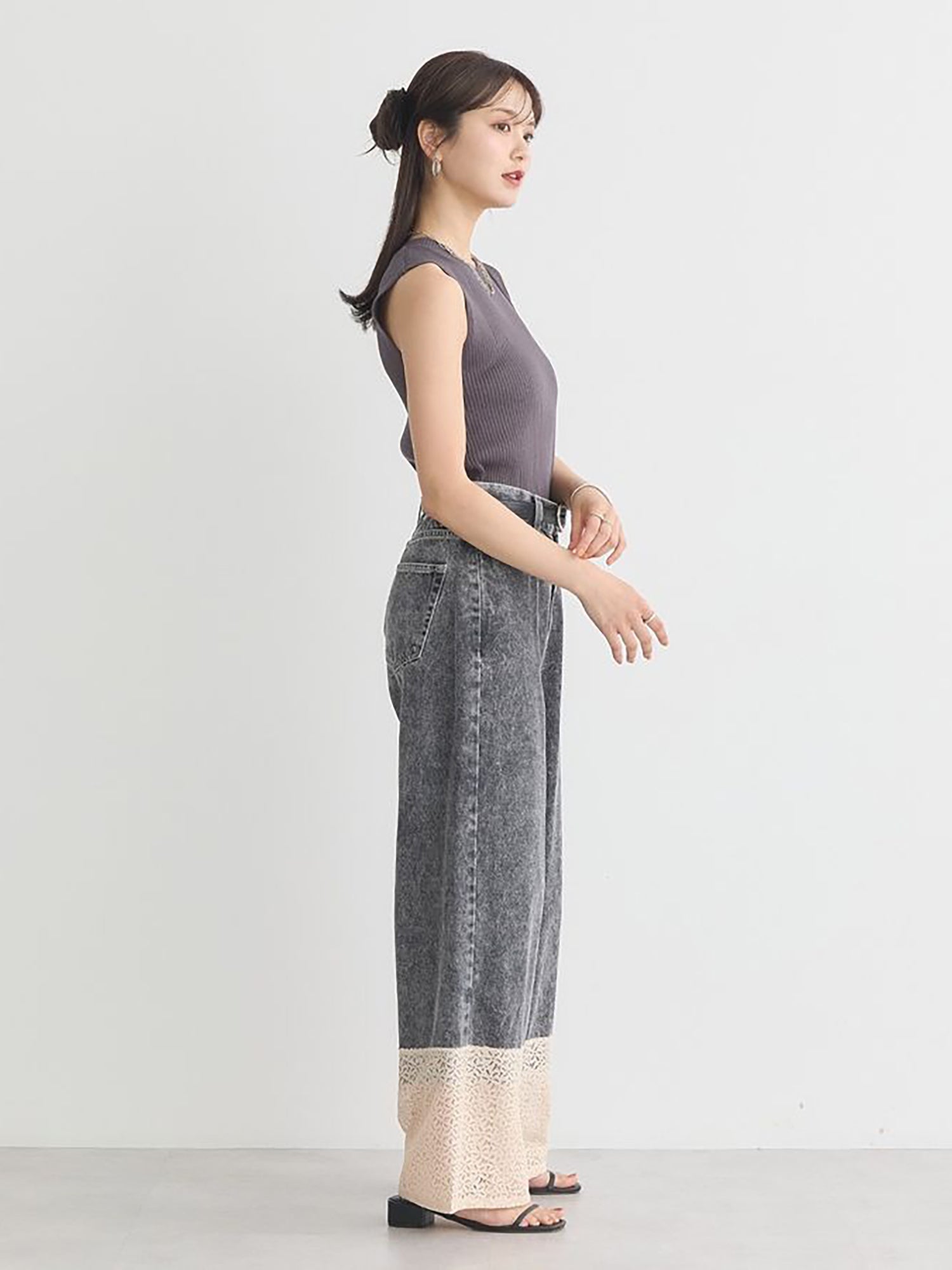 Resu Denim Pants With Lace