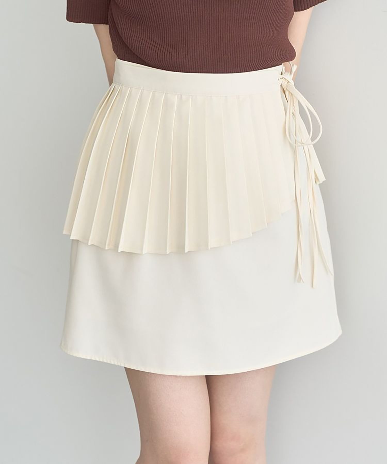 Yubi Set Pleated Wrap Skirt