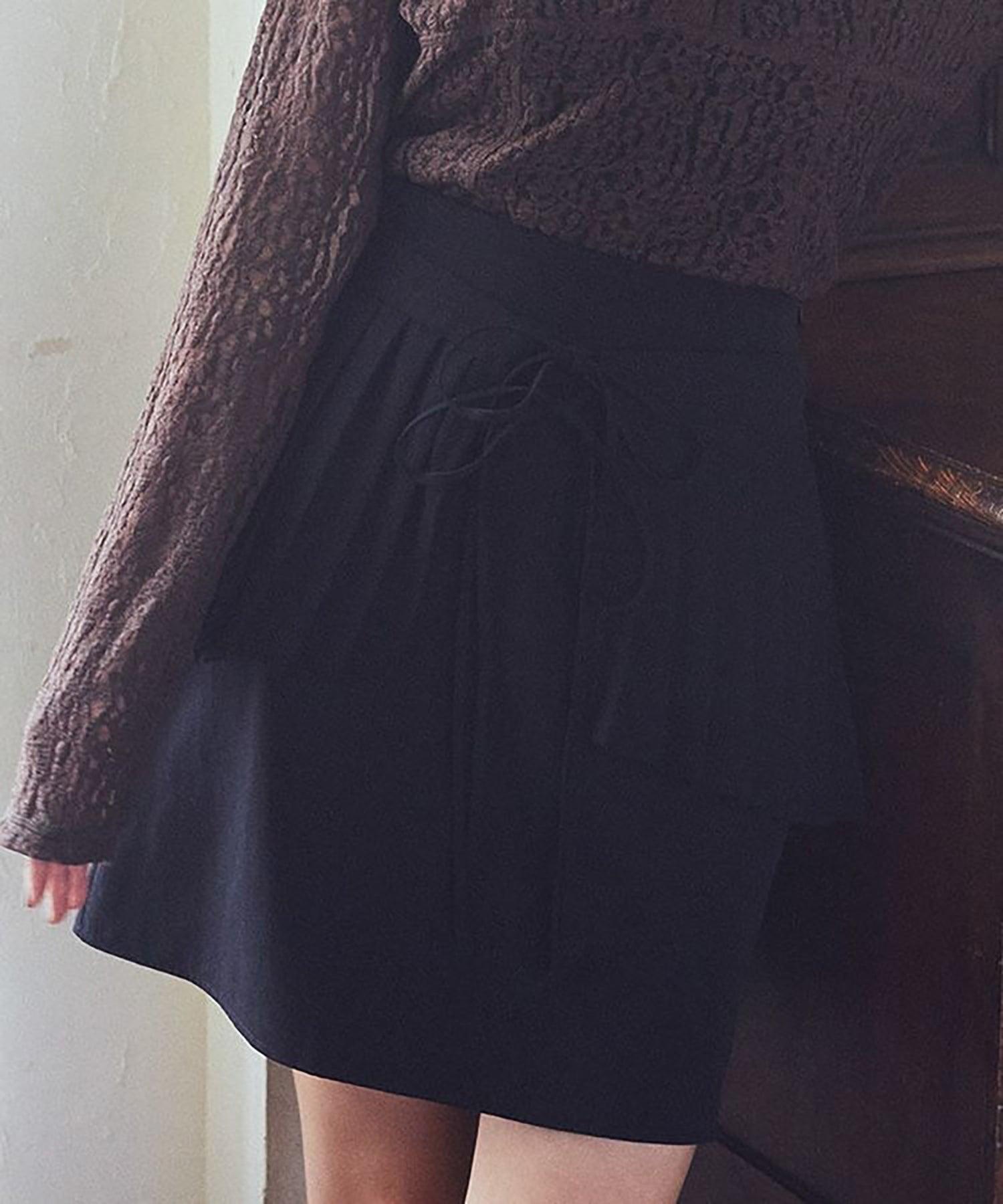 Yubi Set Pleated Wrap Skirt