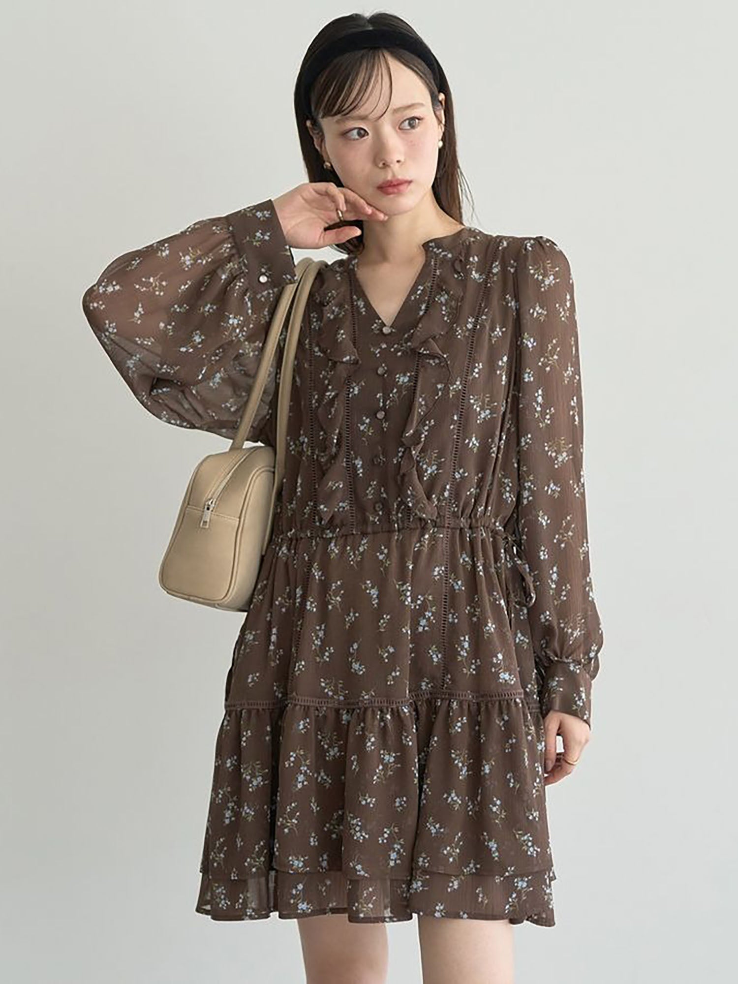 Asuka Flower Willow Tiered Mini Dress