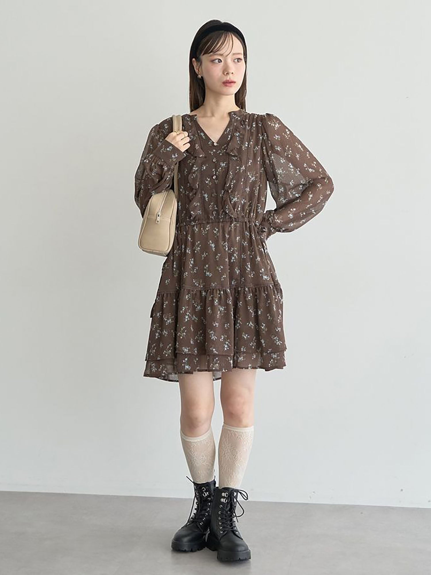 Asuka Flower Willow Tiered Mini Dress
