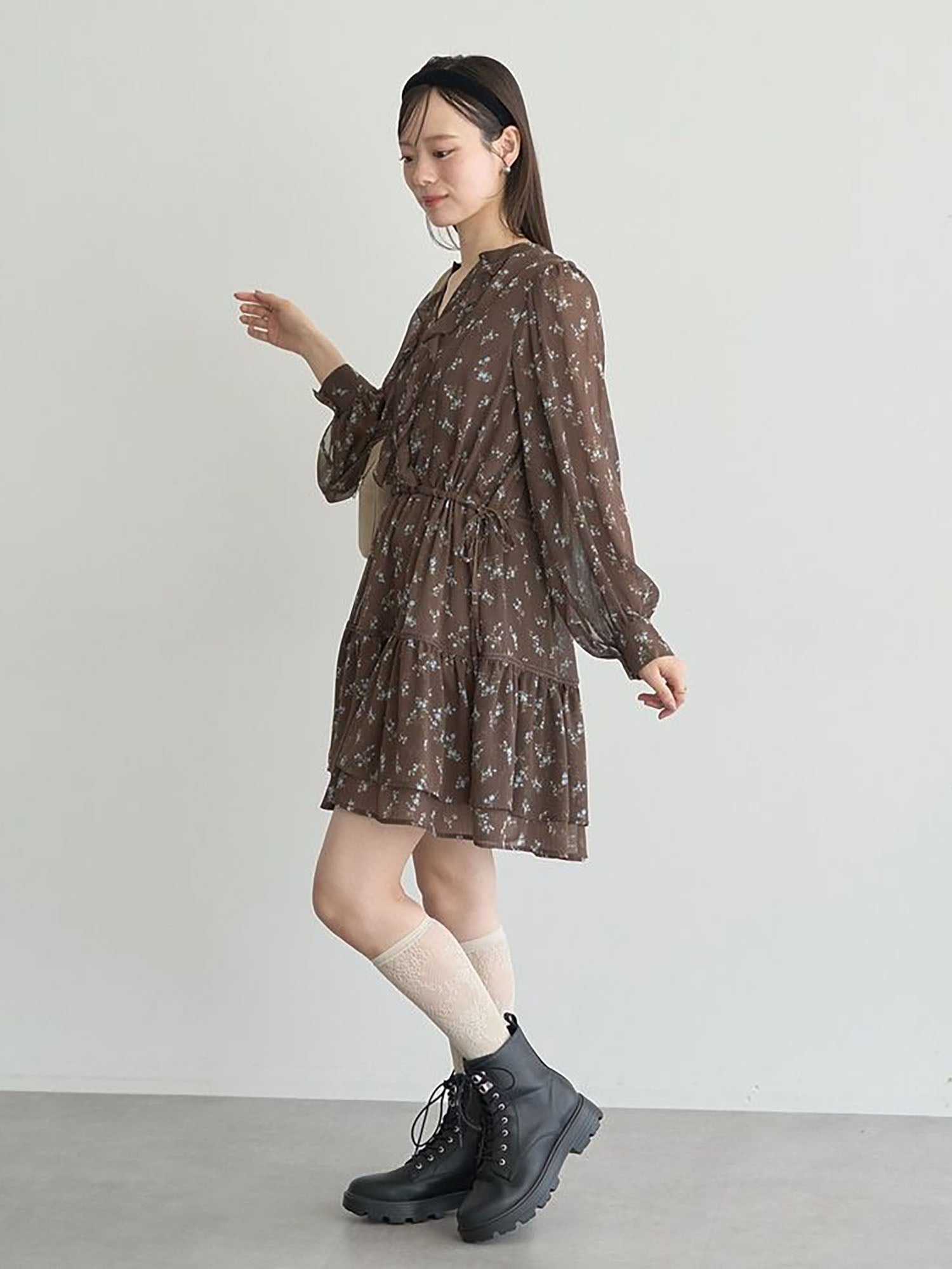 Asuka Flower Willow Tiered Mini Dress