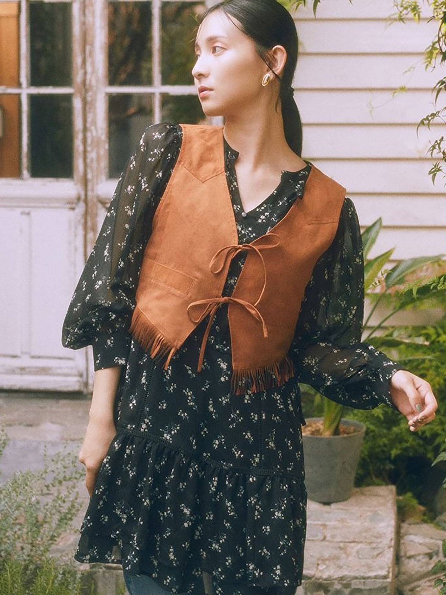 Asuka Flower Willow Tiered Mini Dress