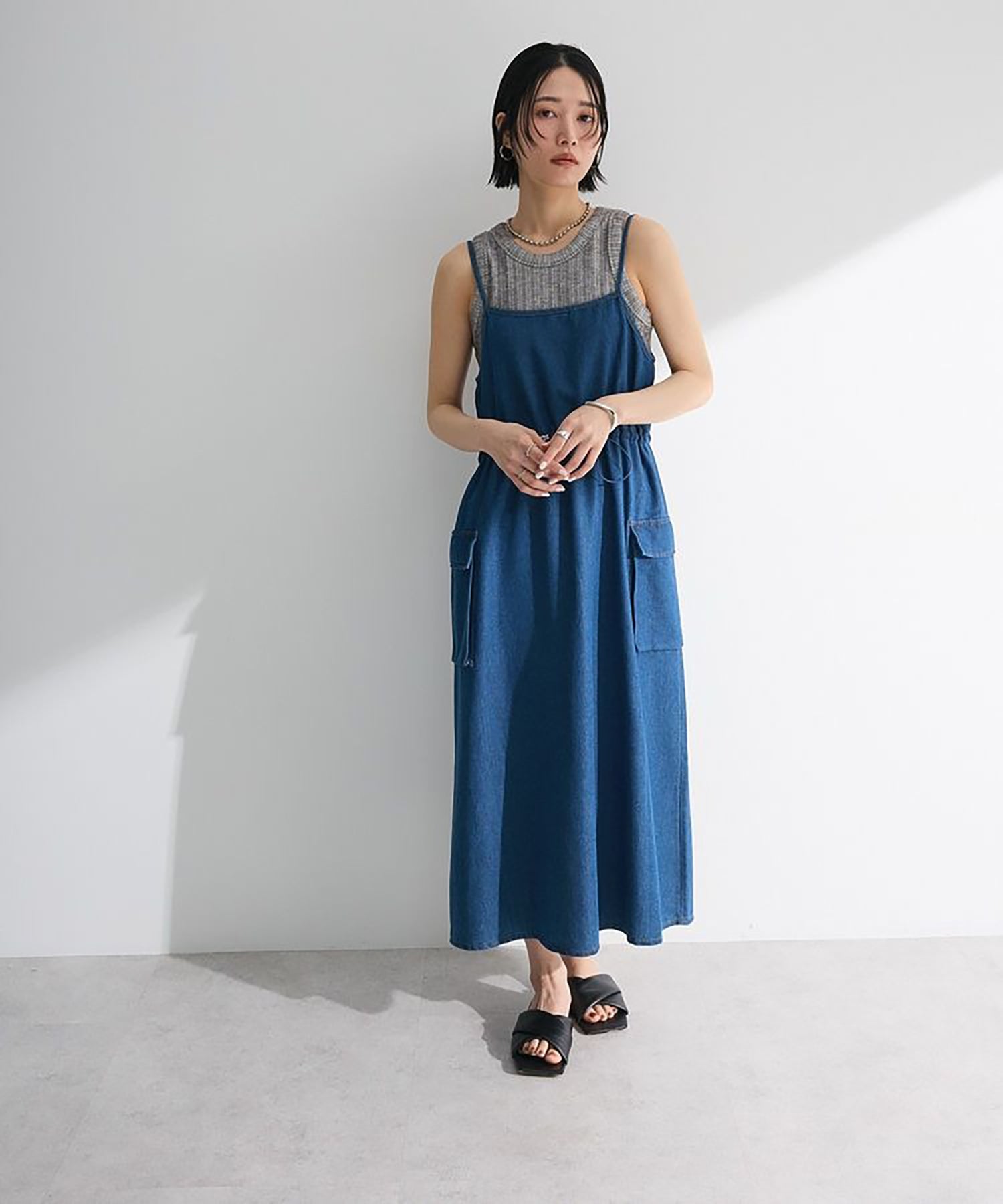 Hanataba Denim Camisole Dress