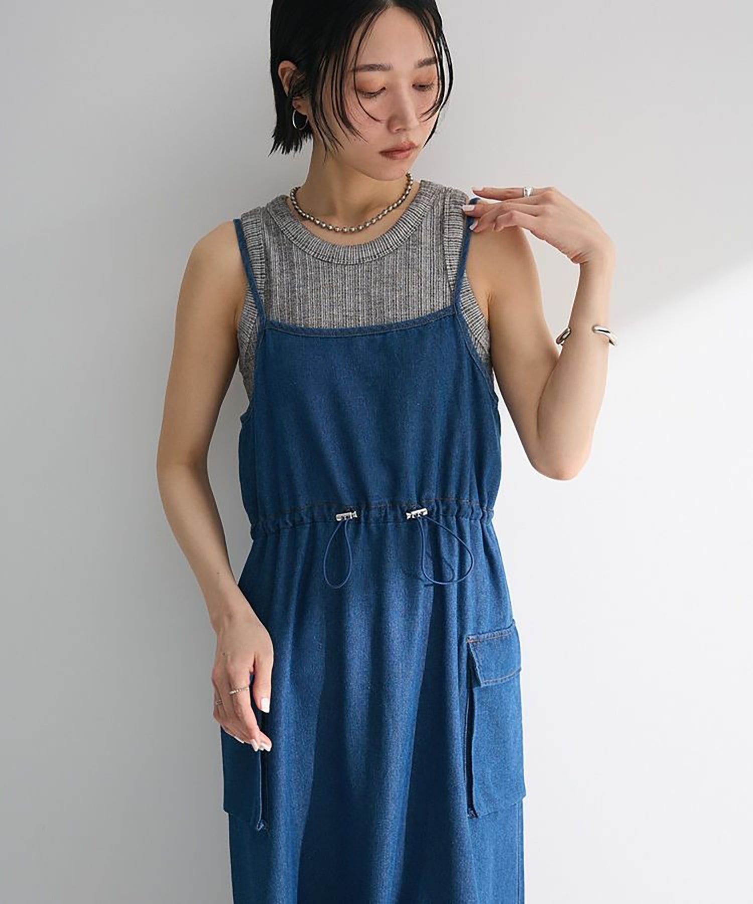 Hanataba Denim Camisole Dress