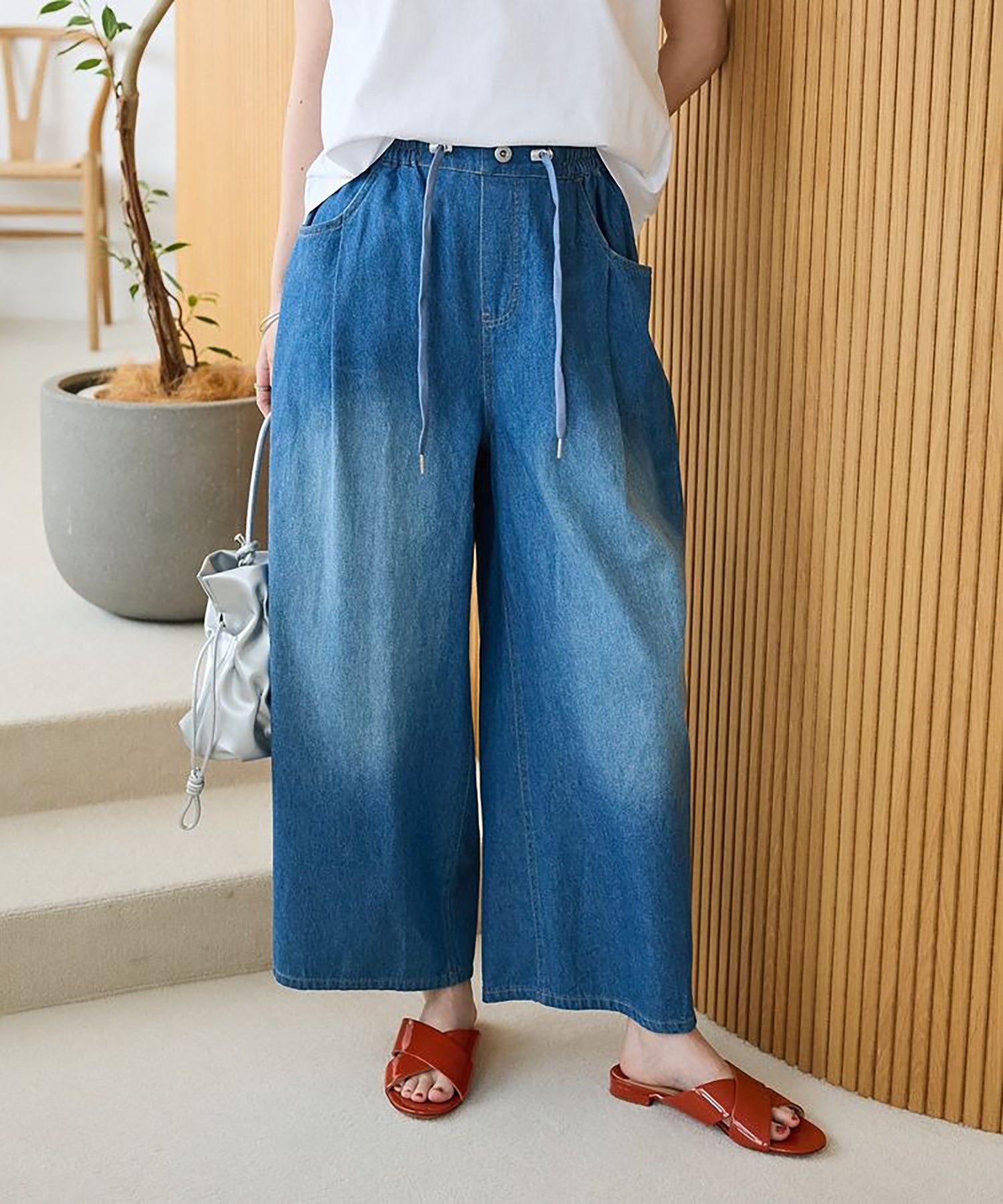 Kinmokusei Wide Leg Denim Pants
