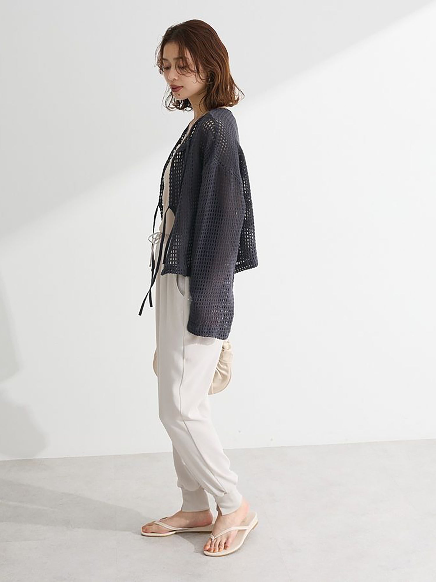 Fumika Cropped Mesh Cardigan