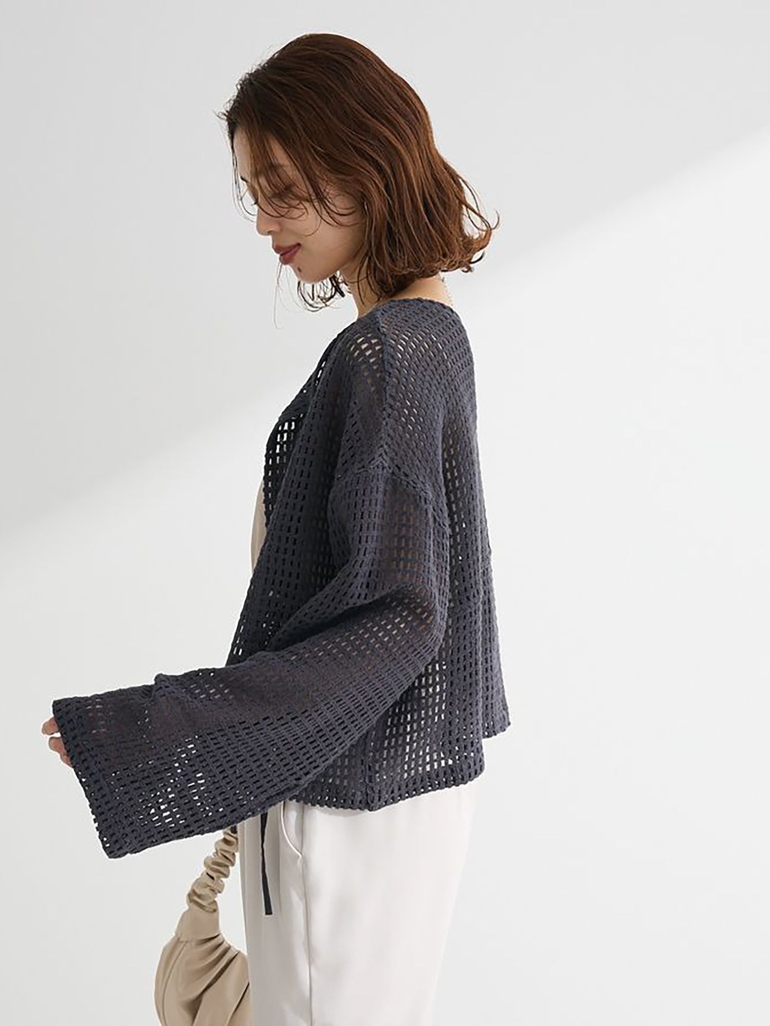 Fumika Cropped Mesh Cardigan