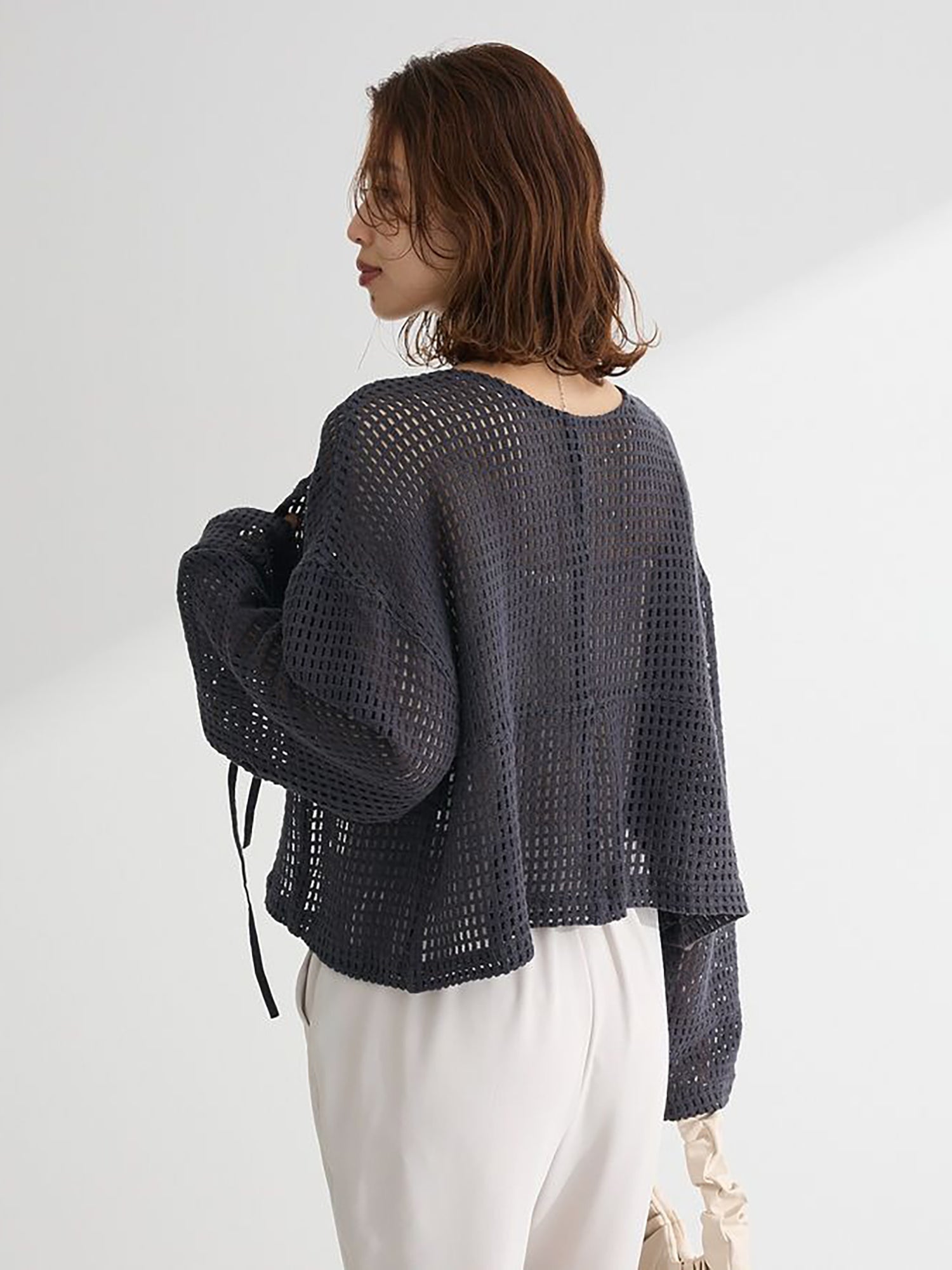 Fumika Cropped Mesh Cardigan
