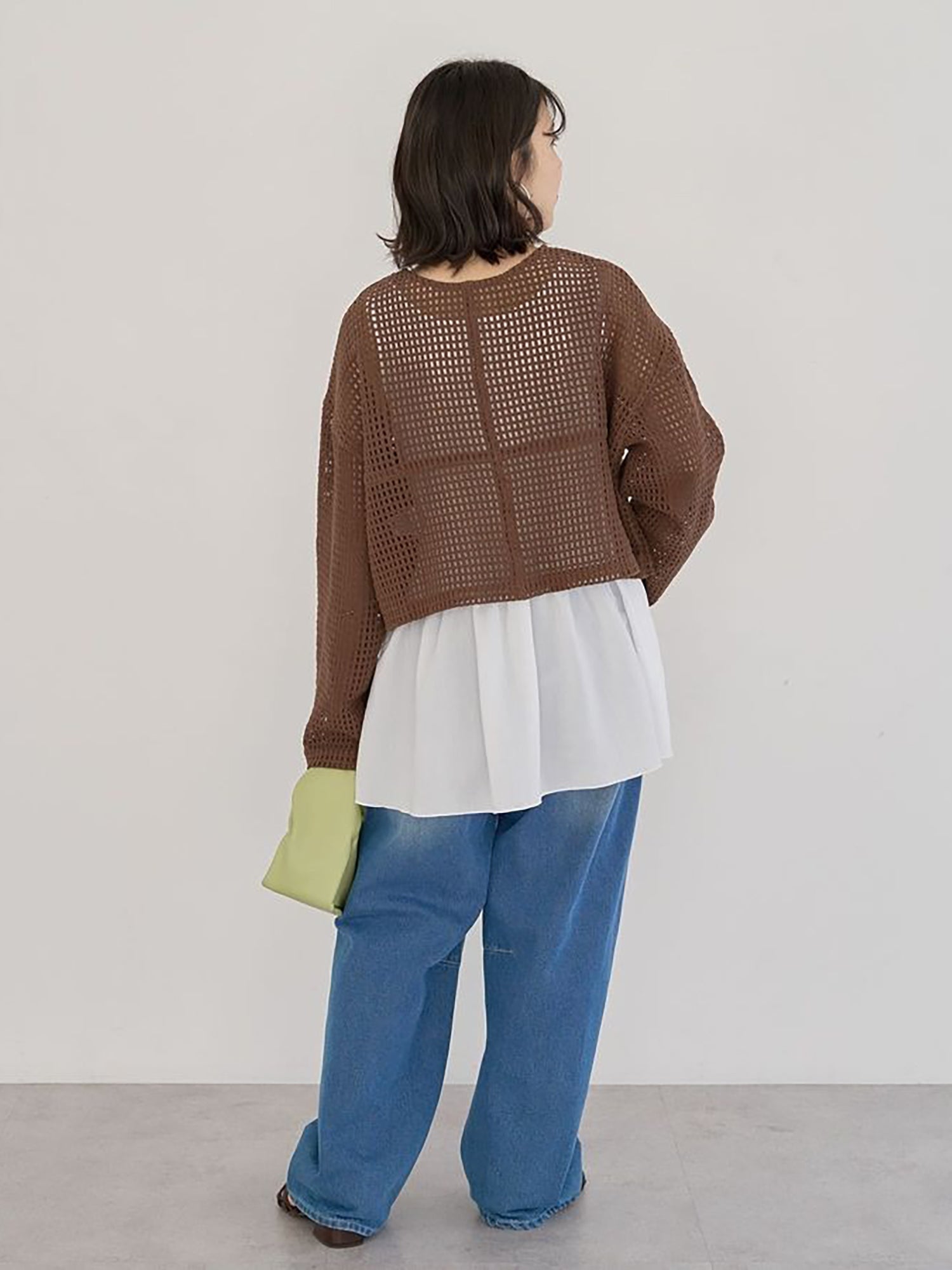Fumika Cropped Mesh Cardigan