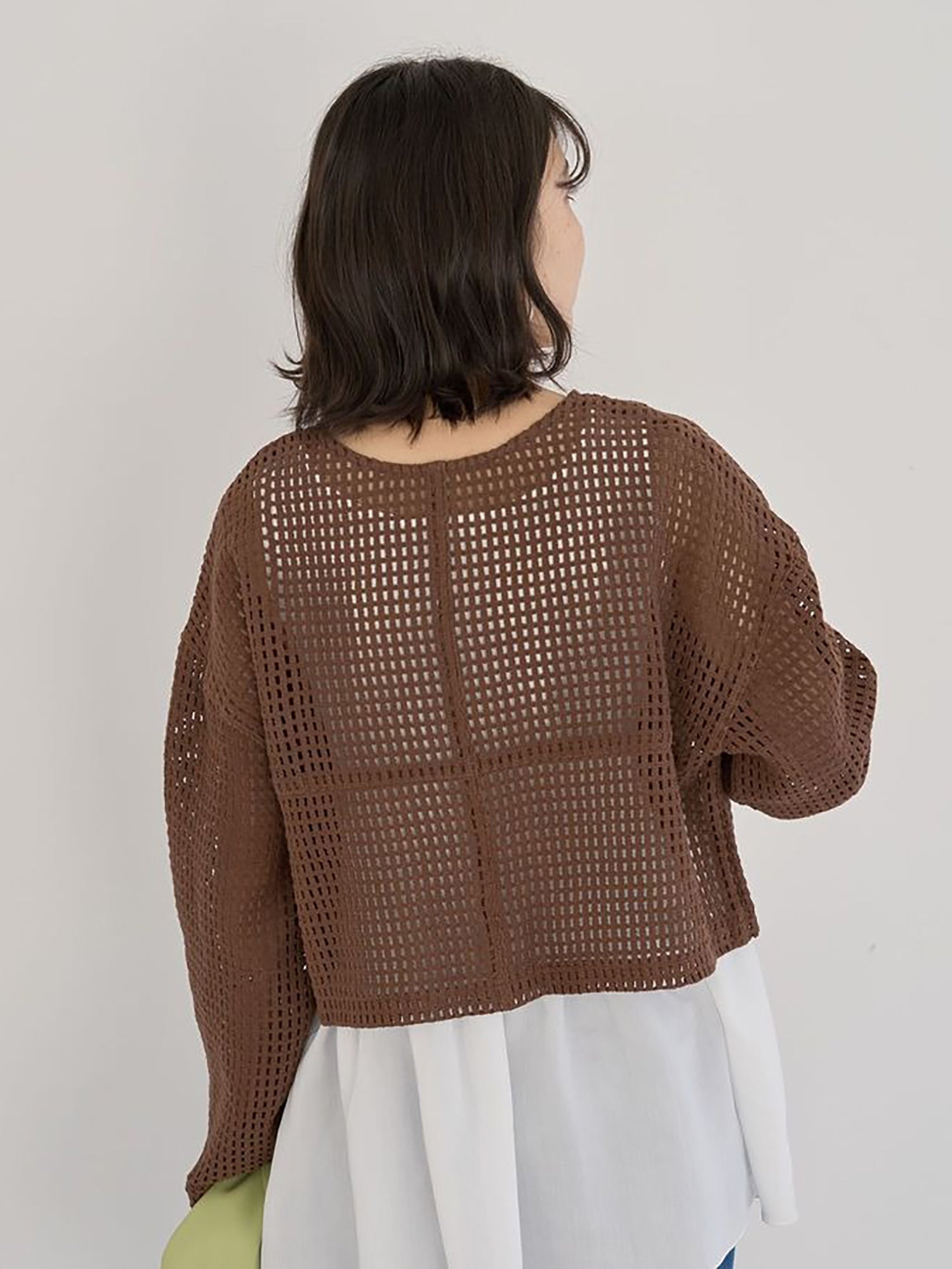 Fumika Cropped Mesh Cardigan