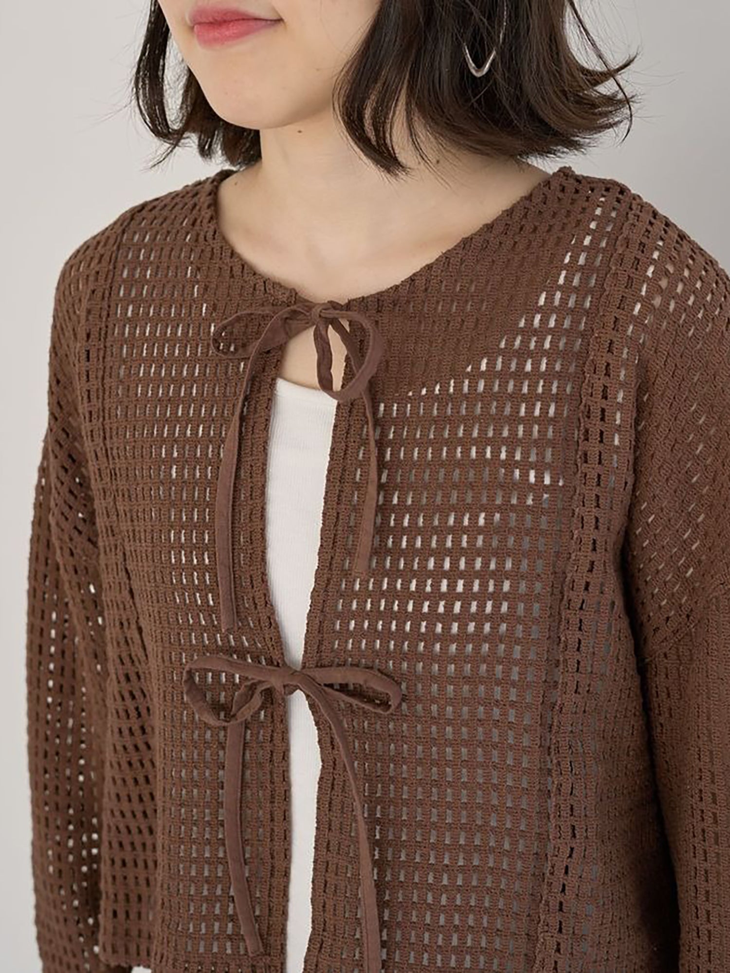 Fumika Cropped Mesh Cardigan